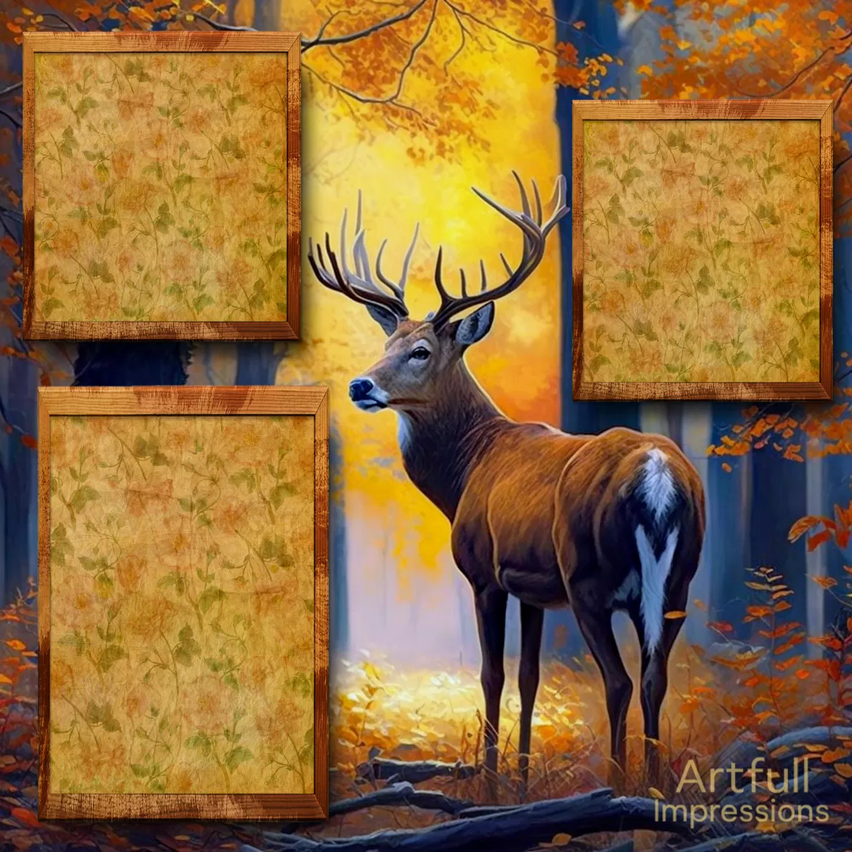 Rustic Buck in Autumn Woods