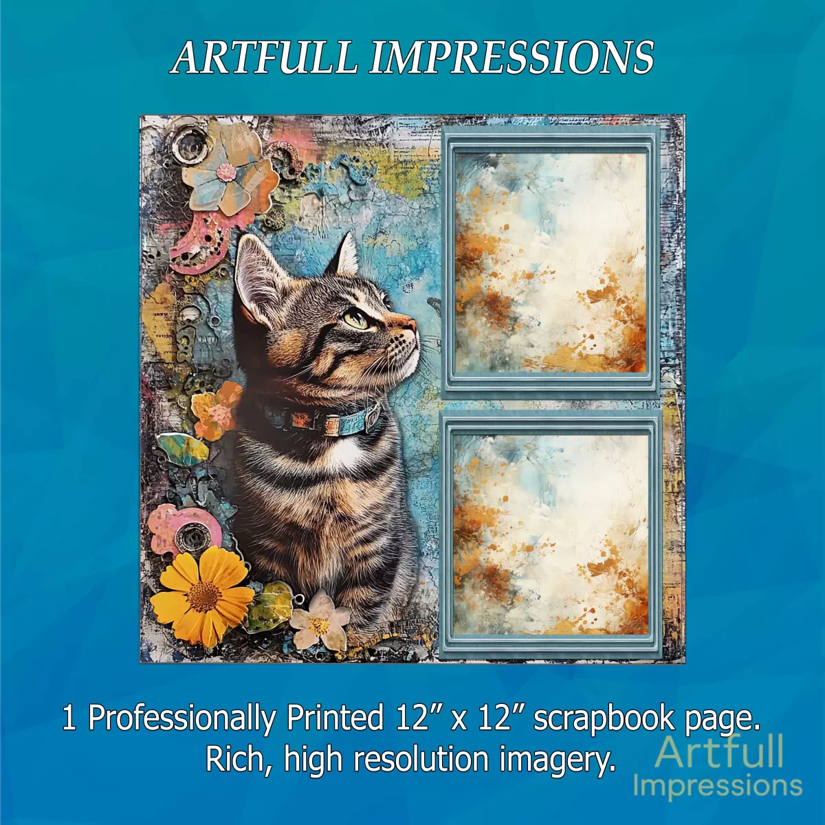 Cats - Whimsical Cat Personalized Wall Art or Scrapbook Page