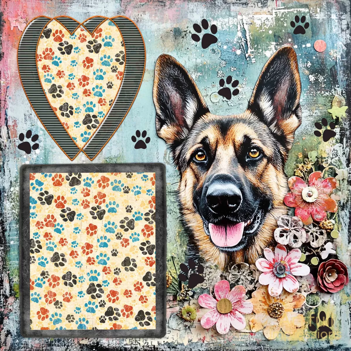 Dog - Loyal Companion - German Shepherd Dog - Personalized Wall Art or Scrapbook Page