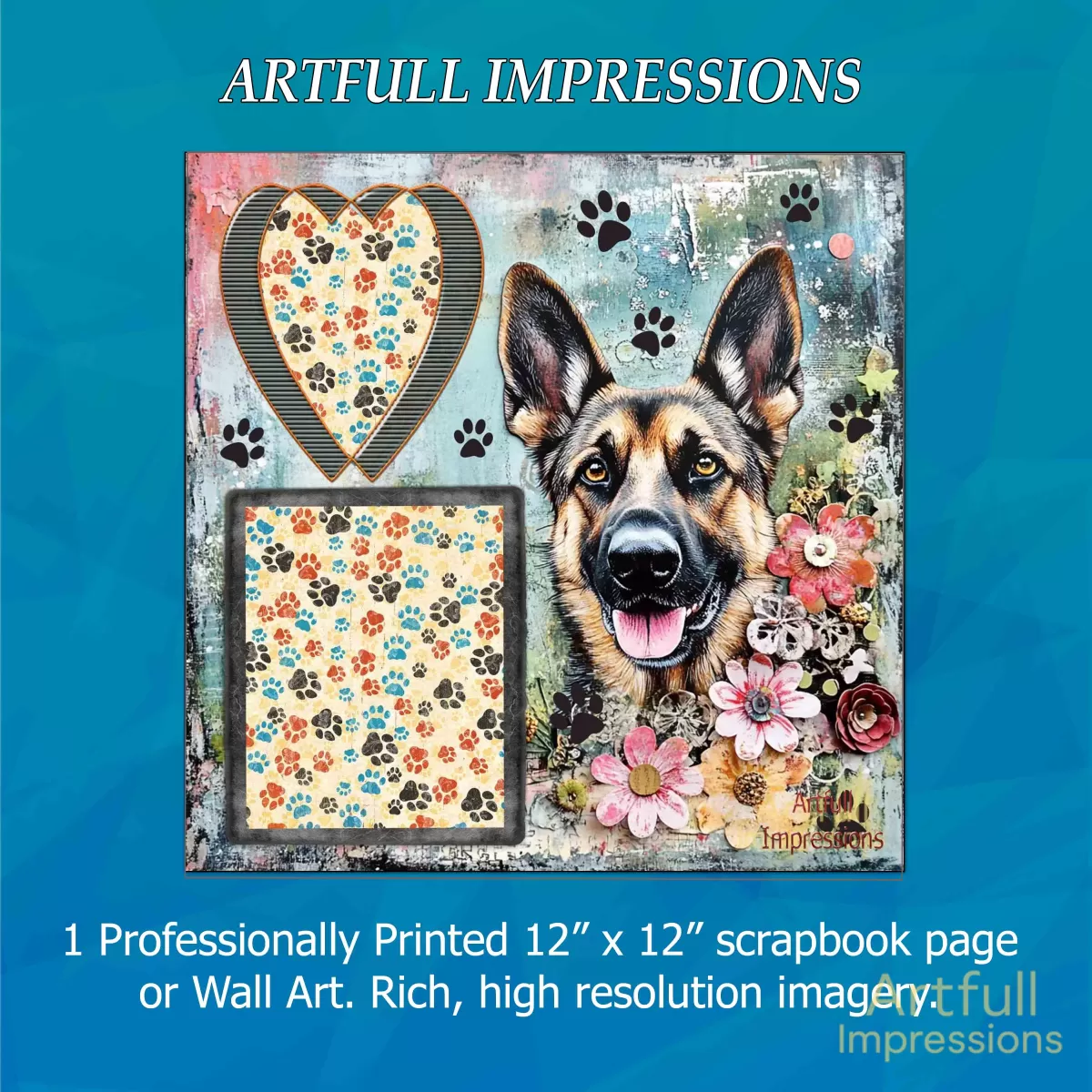 Dog - Loyal Companion - German Shepherd Dog - Personalized Wall Art or Scrapbook Page