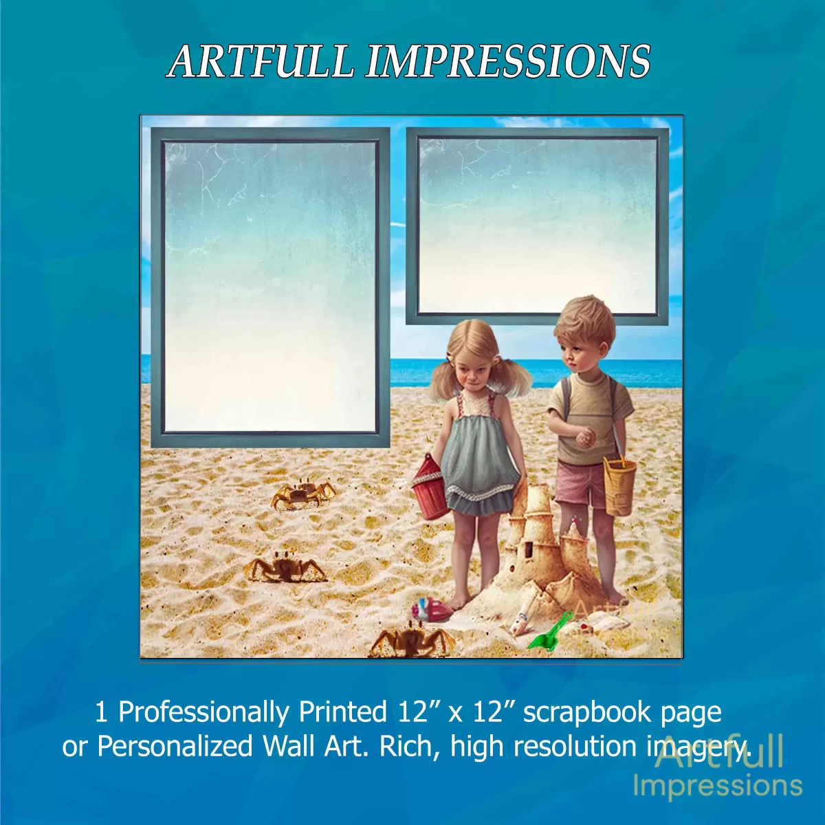 Beach Themed - “Beach Day Memories” Personalized Wall Art or Scrapbook Page