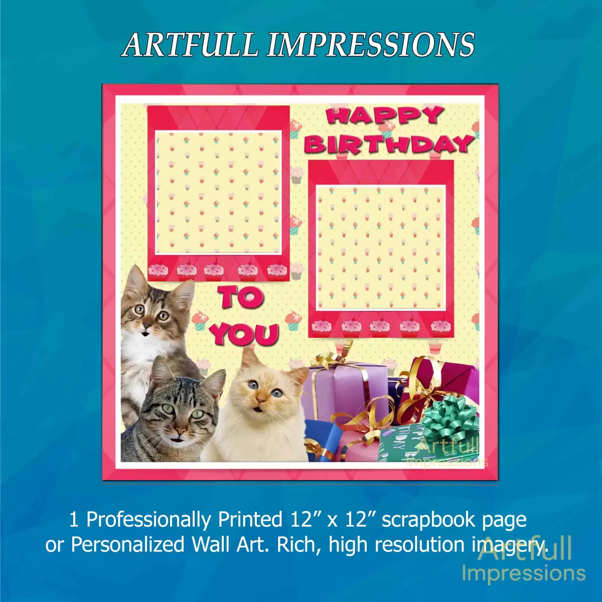 Birthday - Happy Birthday To You - Personalized Wall Art or Scrapbook Page