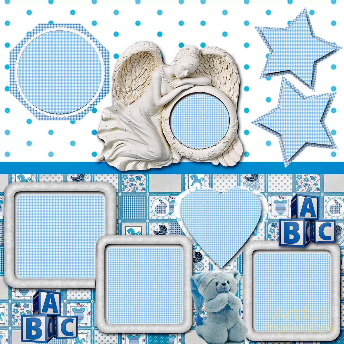 Baby Boy Angel & ABC Blocks