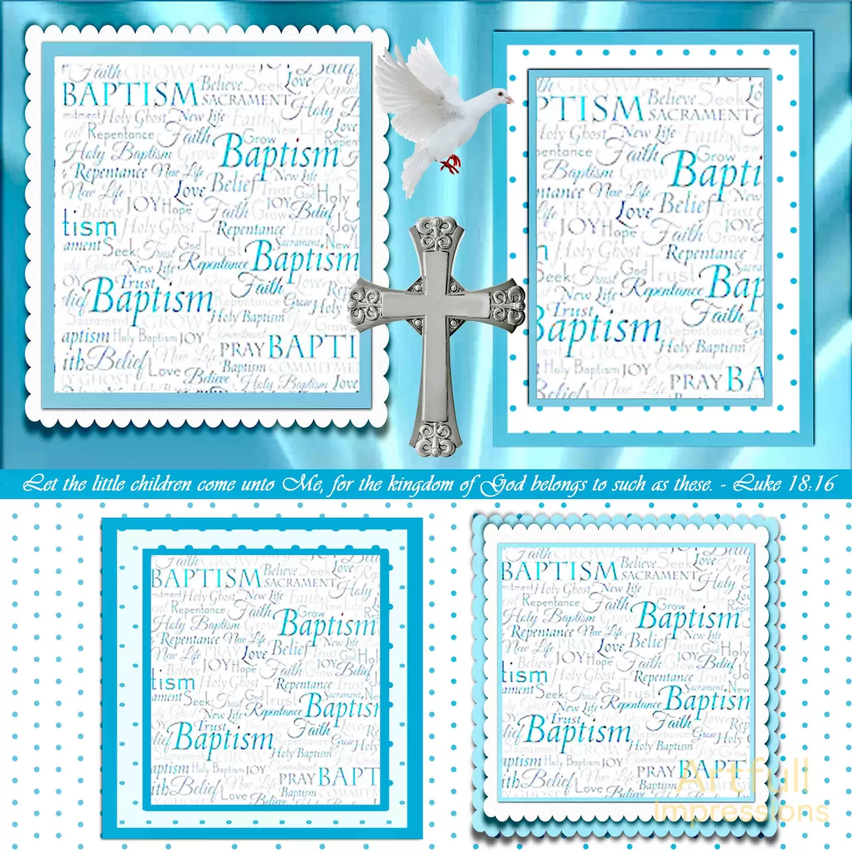 Children - Blessed Baptism Keepsake for Boys – 2 Pages for Personalized Wall Art or Scrapbook