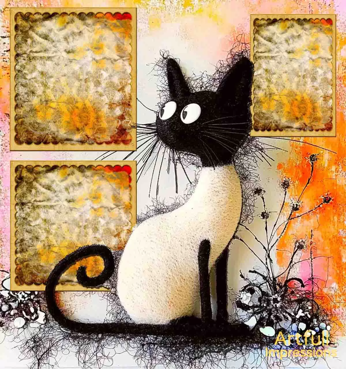 Cats-Whisker Whimsy Personalized Wall Art or Scrapbook Page