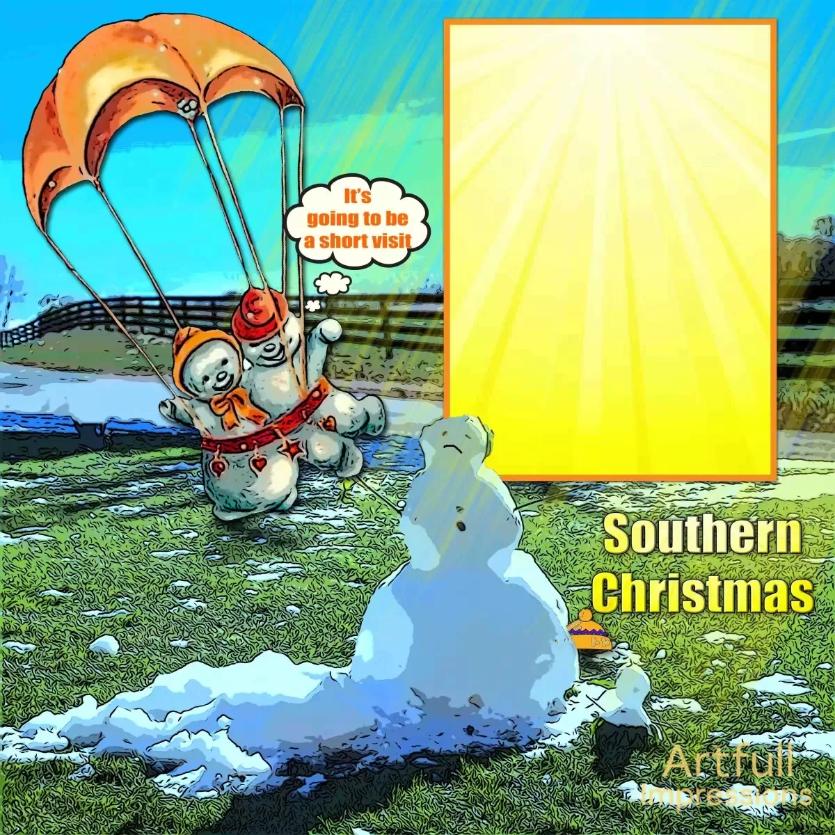 Christmas - Southern Christmas – Seasonal Wall Art or Scrapbook Page