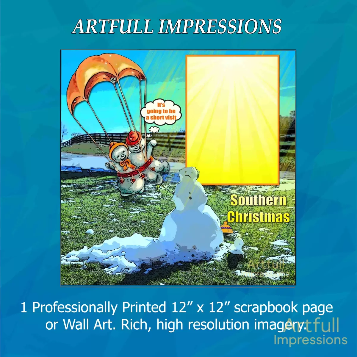Christmas - Southern Christmas – Seasonal Wall Art or Scrapbook Page