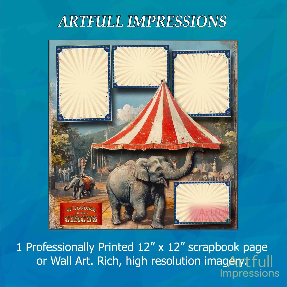 Circus-Welcome to the Circus - Personalized Wall Art or Scrapbook Pag