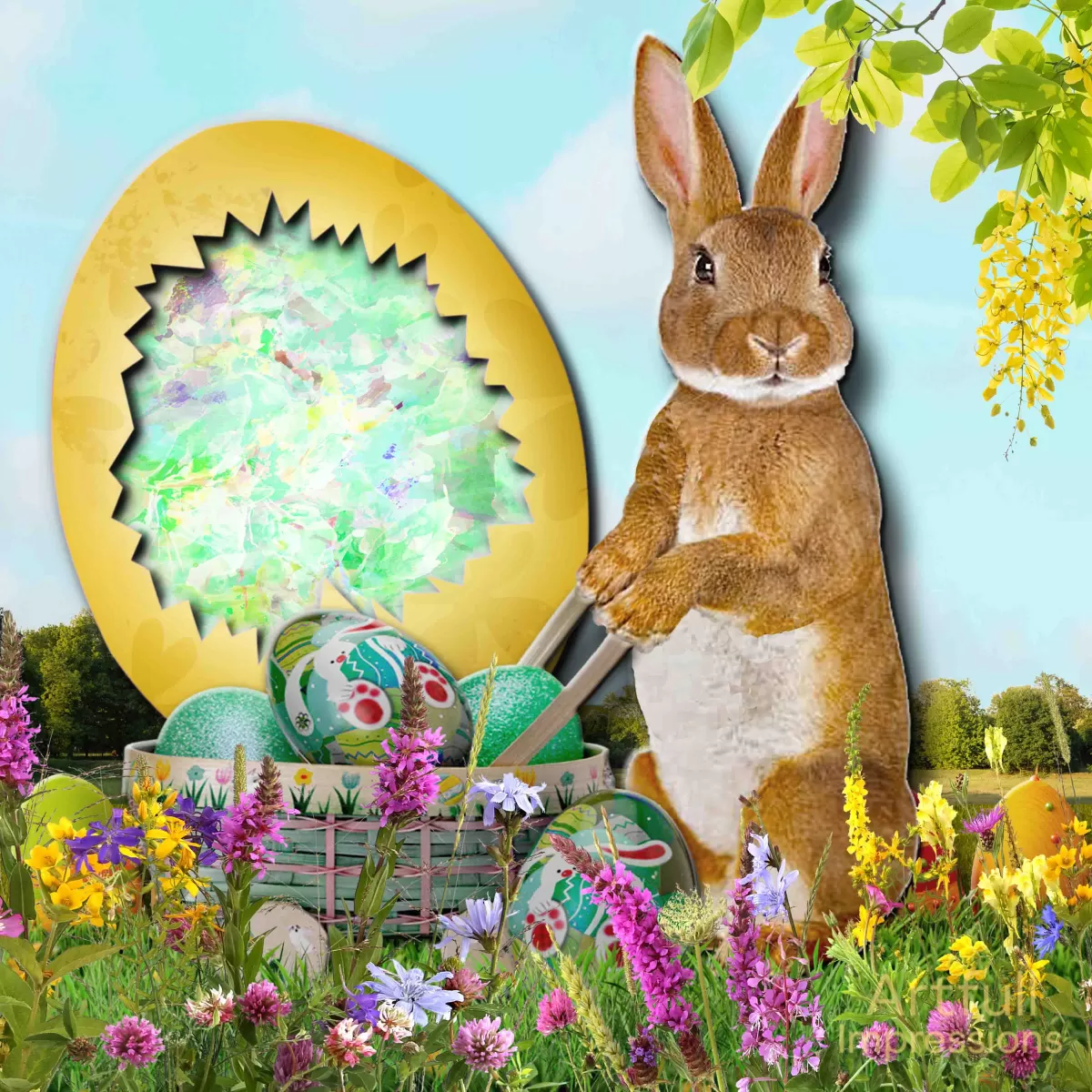 Easter - Meadow Magic - Personalized Wall Art or Scrapbook Page