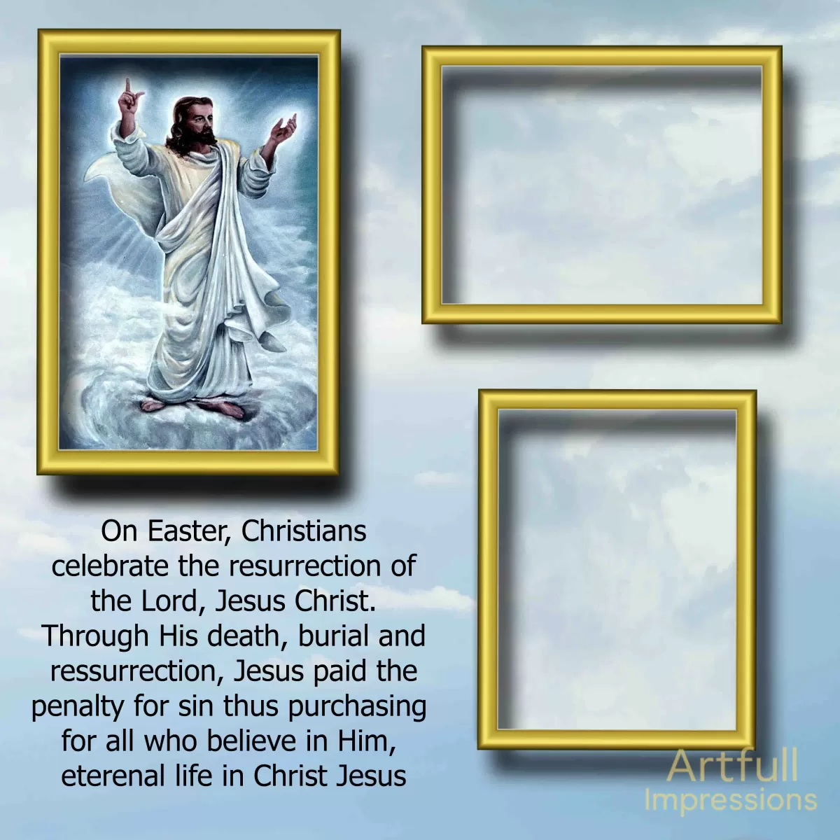 Easter - He Is Risen – Personalized Wall Art or Scrapbook Page