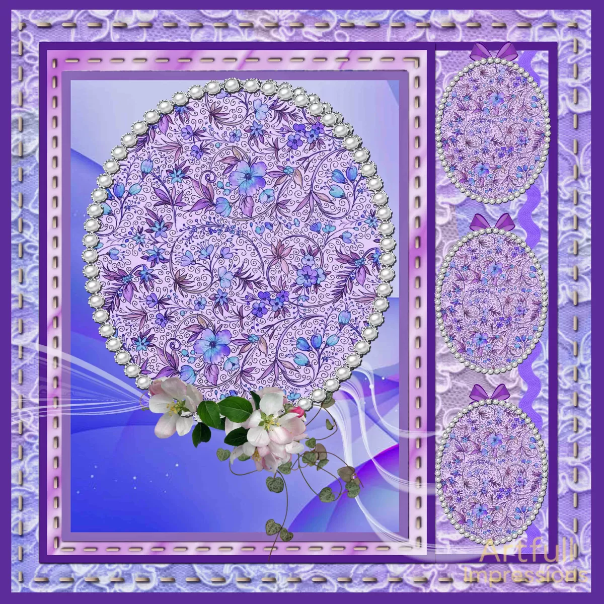 Easter - Lavender Lace & Dogwood Personalized Wall Art or Scrapbook Page