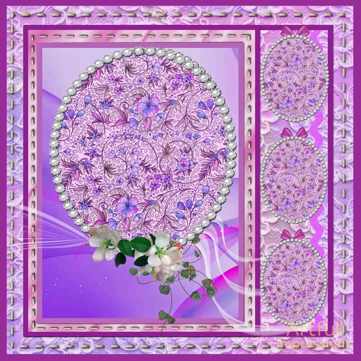 Easter - Blush Blooms Personalized Wall Art or Scrapbook Page