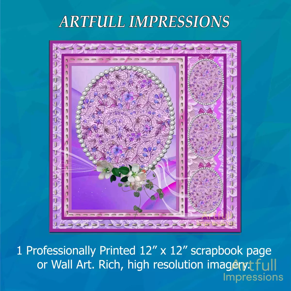 Easter - Blush Blooms Personalized Wall Art or Scrapbook Page