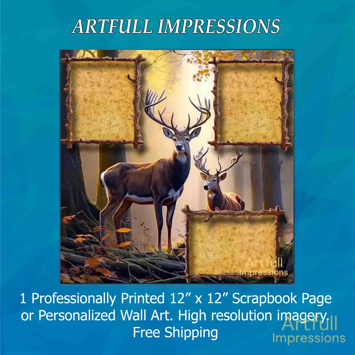 Rustic Deer Forest Scene