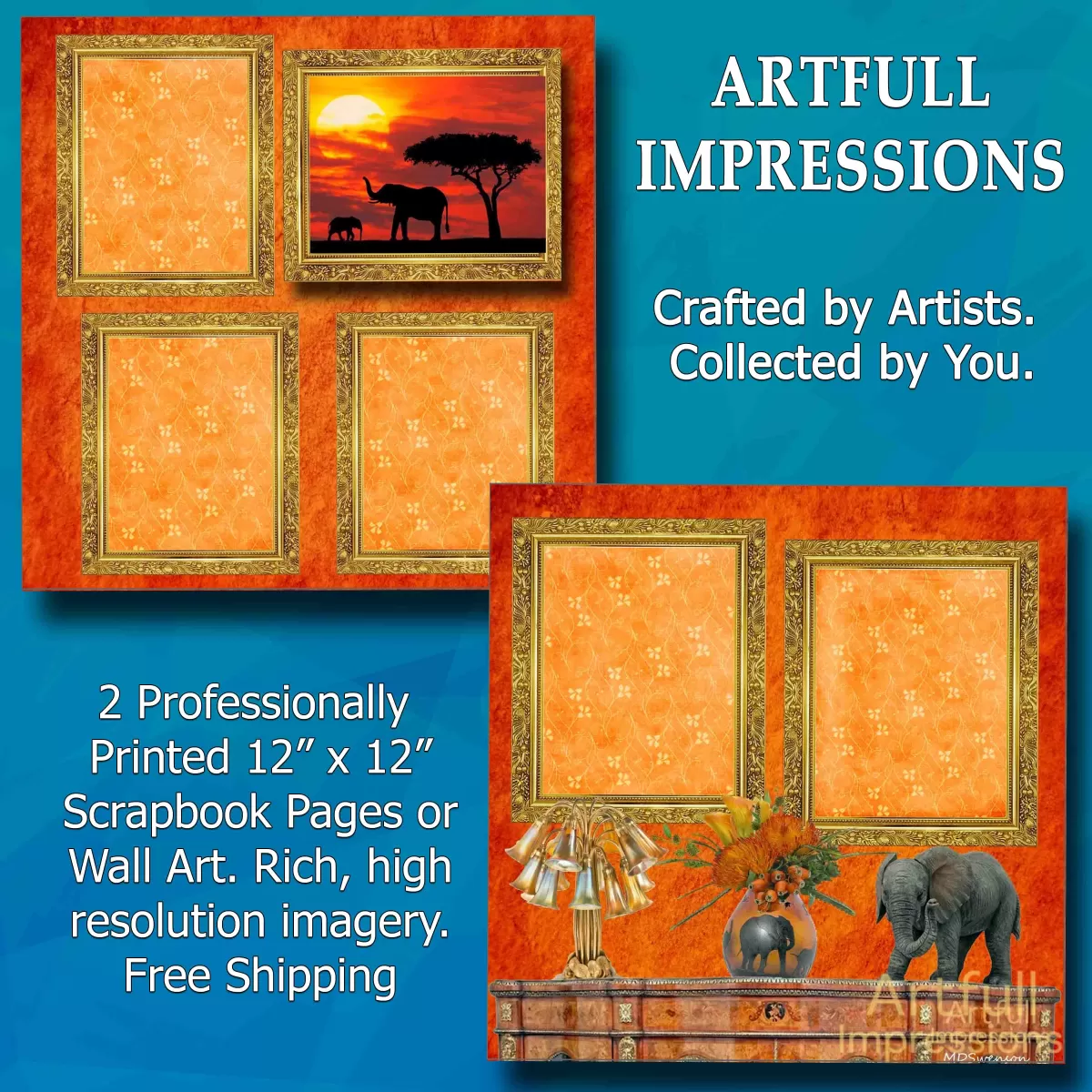 Safari Set of 2 Elephants