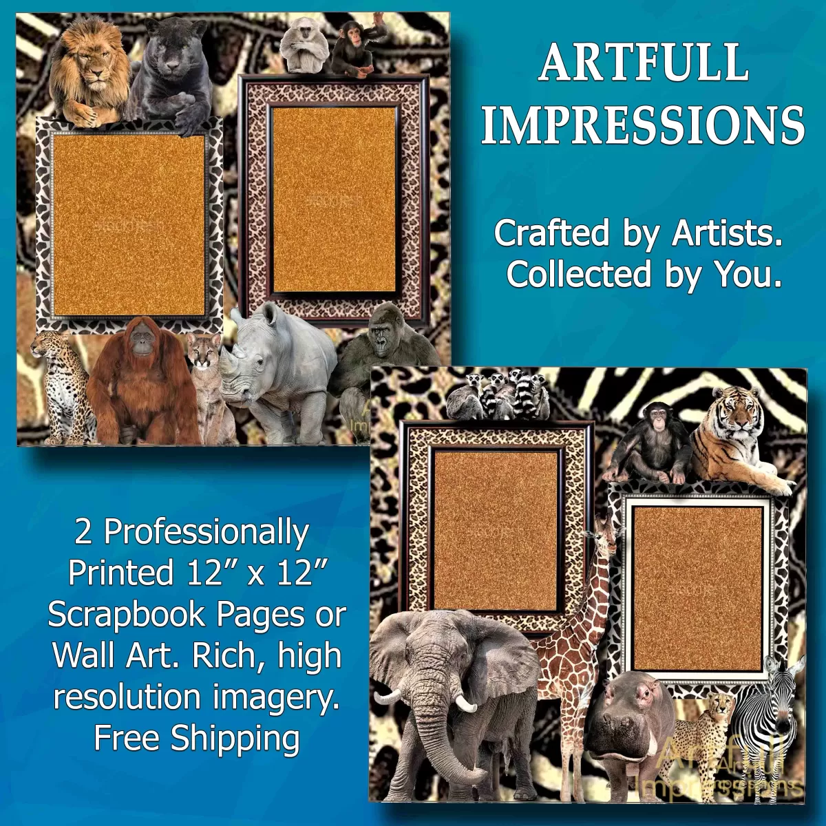 Safari or Zoo Animals- Set of 2