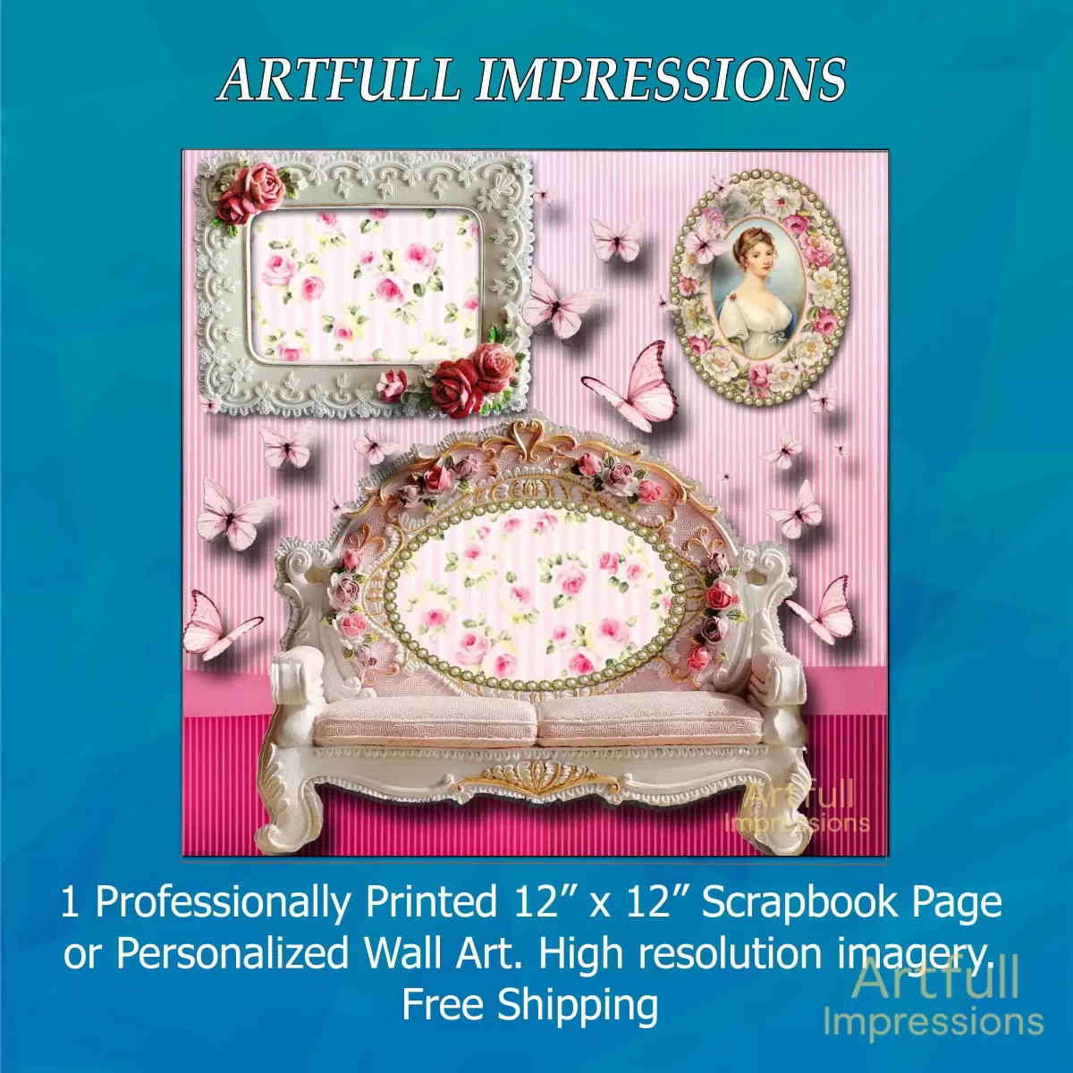 Victorian Pink Roses & Butterflies for any Female Family Member
