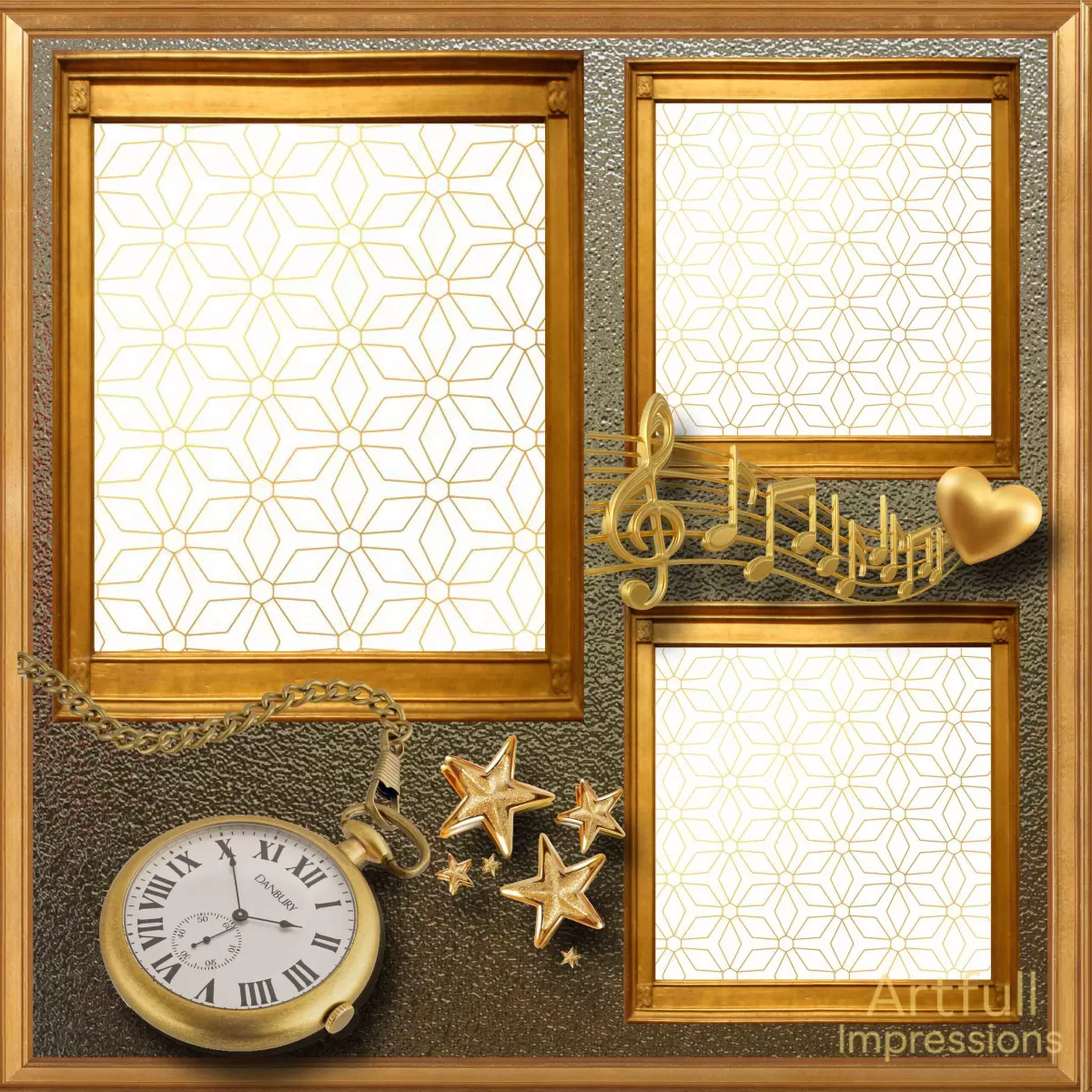 Father Themed Elegance with Gold & a Verse - Set (2 Pages)