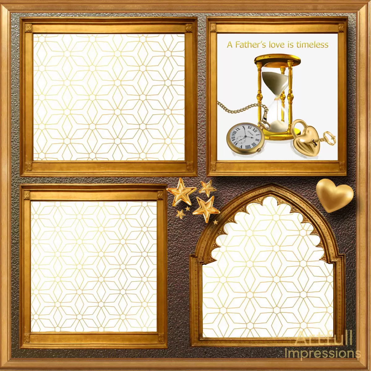 Father Themed Elegance with Gold & a Verse - Set (2 Pages)