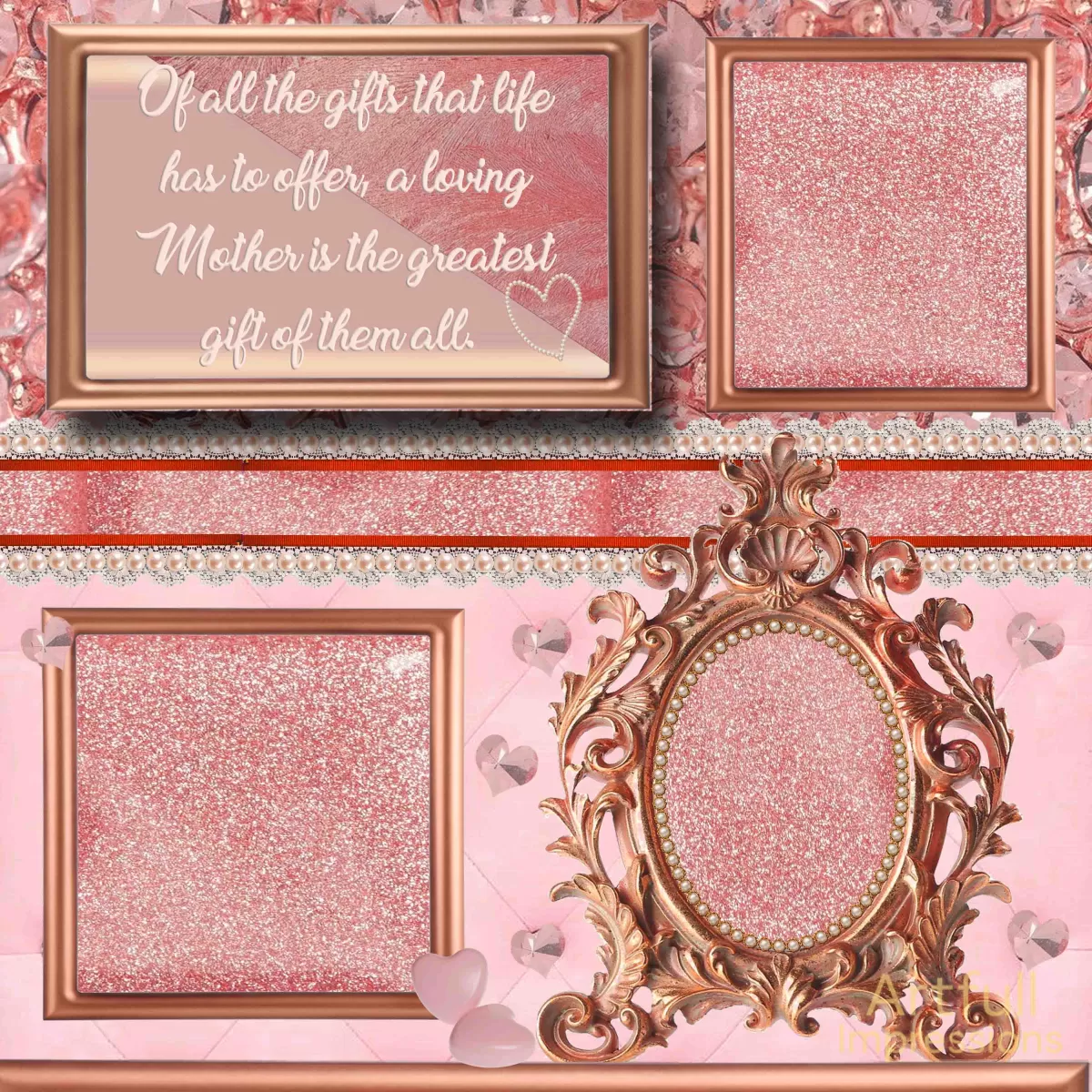 Mother Themed with Pearls & Blush Tones & a Verse (Set of 2 Pages)
