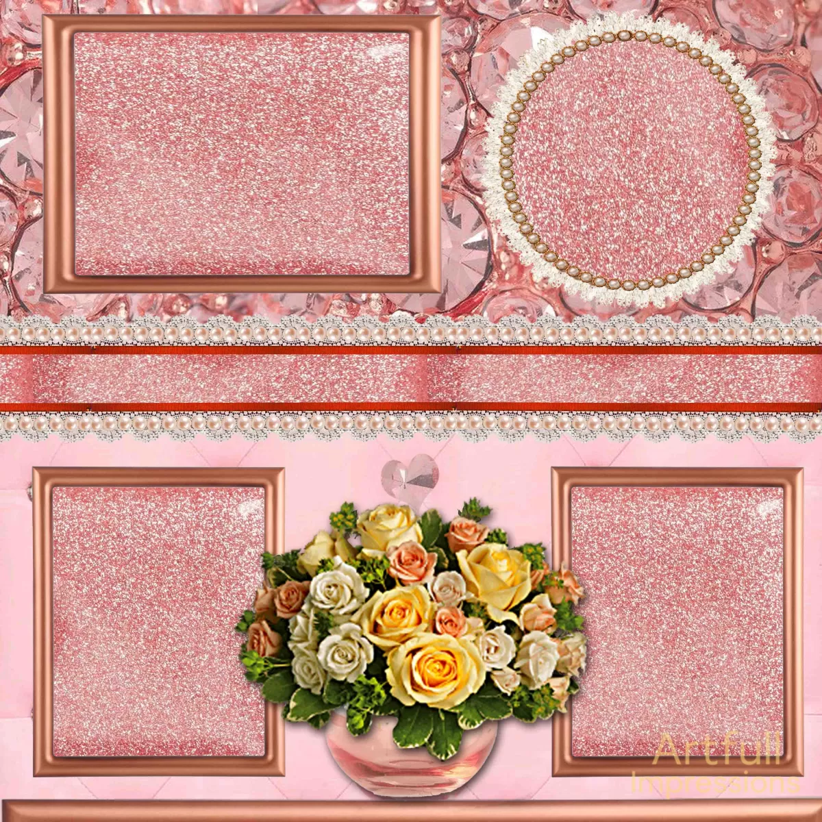 Mother Themed with Pearls & Blush Tones & a Verse (Set of 2 Pages)
