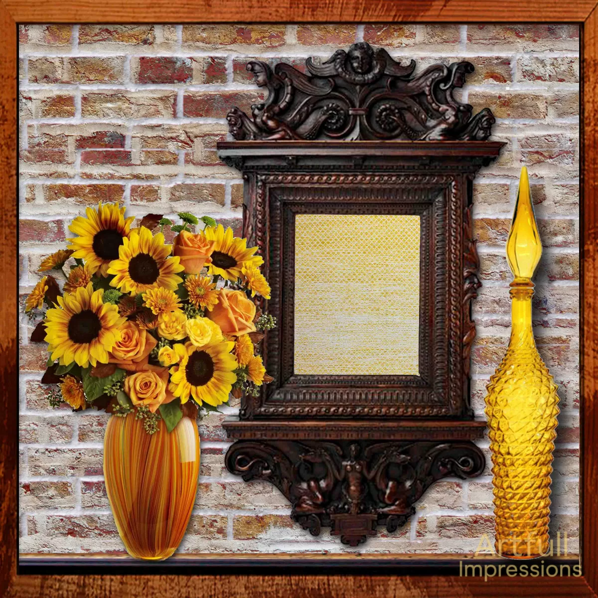 Vintage Charm 2 Page Sunflower & Brick