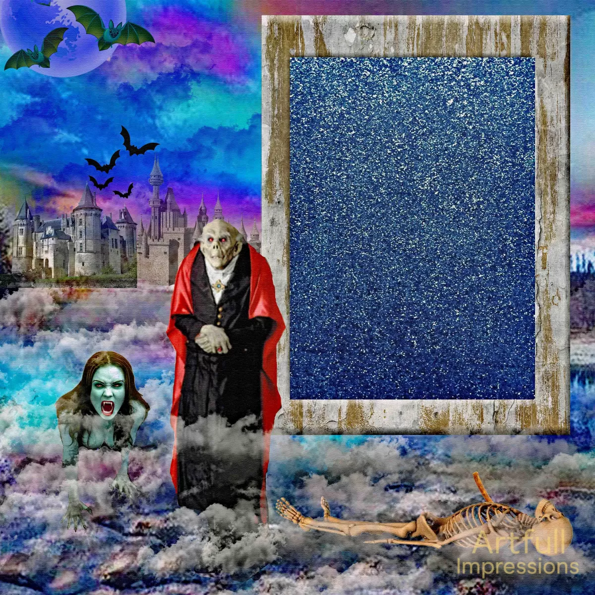 Gothic Vampire Lord Complete with Vampire and an Eerie Castle