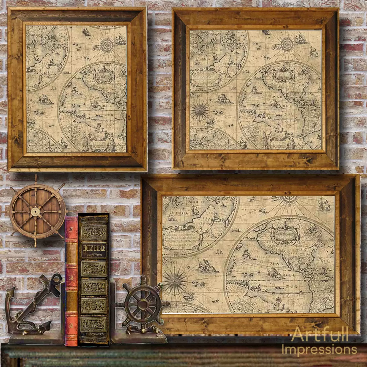Nautical Vintage Maps & Old World Voyage