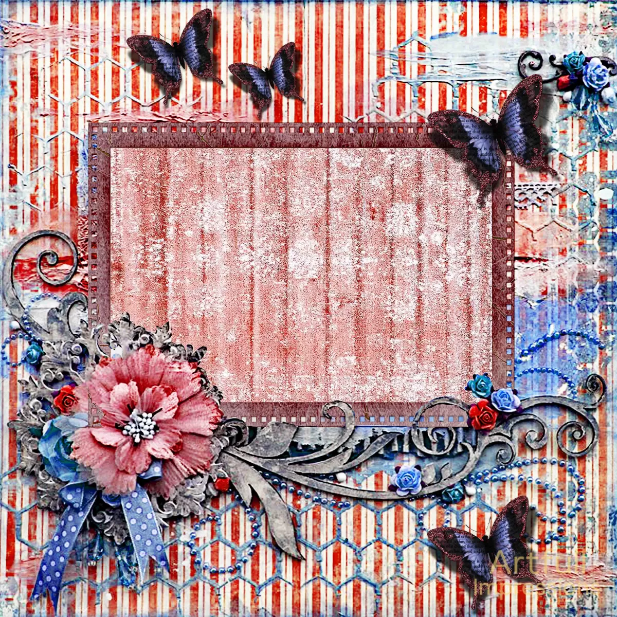 Patriotic -Garden Whimsy -Red White & Blue