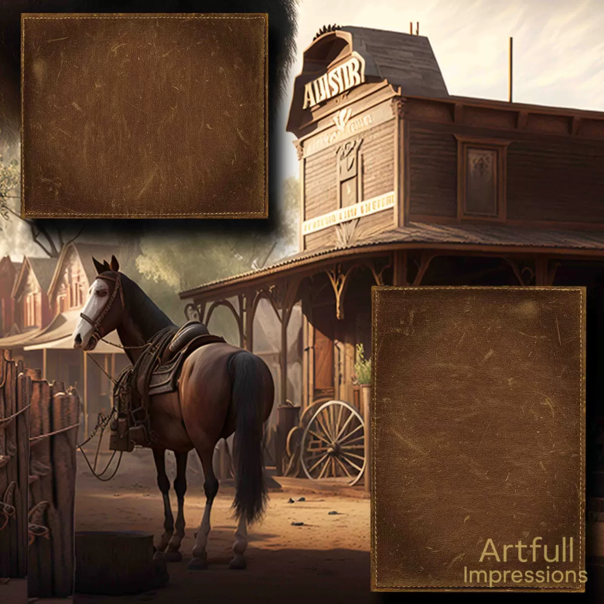 Western Town & Saddle Horse
