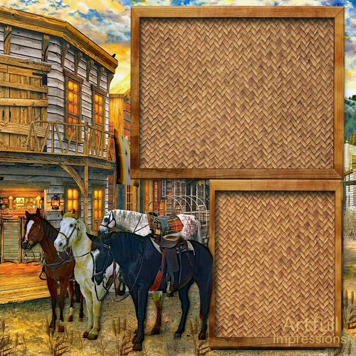 Western Town & Saddle Horses