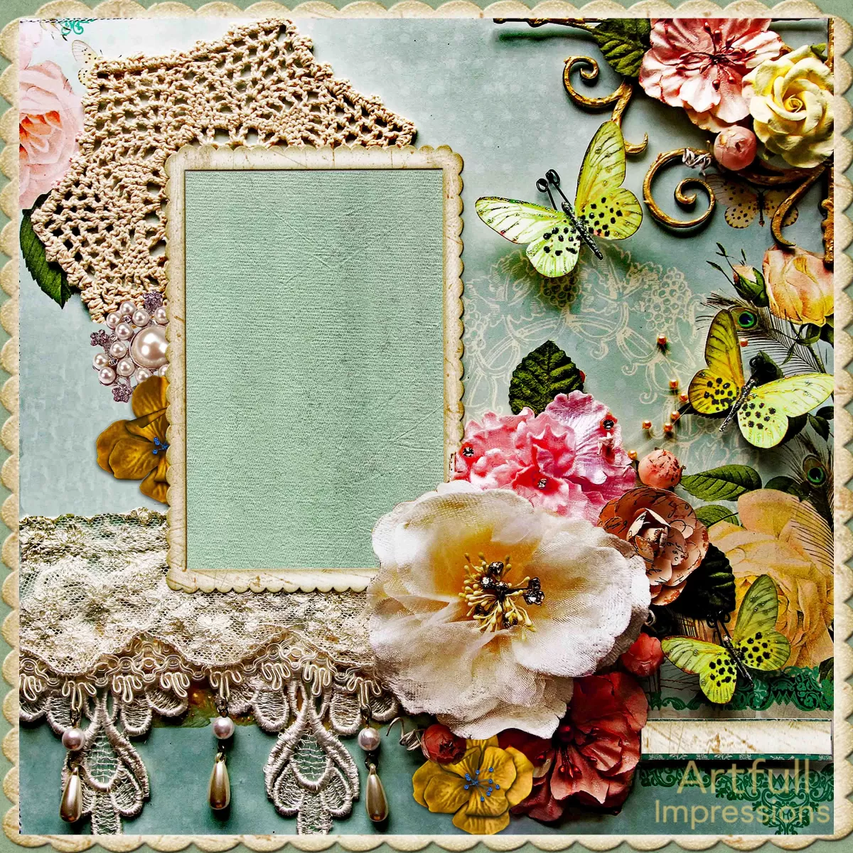 GARDEN WHIMSY – Lace, Pearls & Butterflies