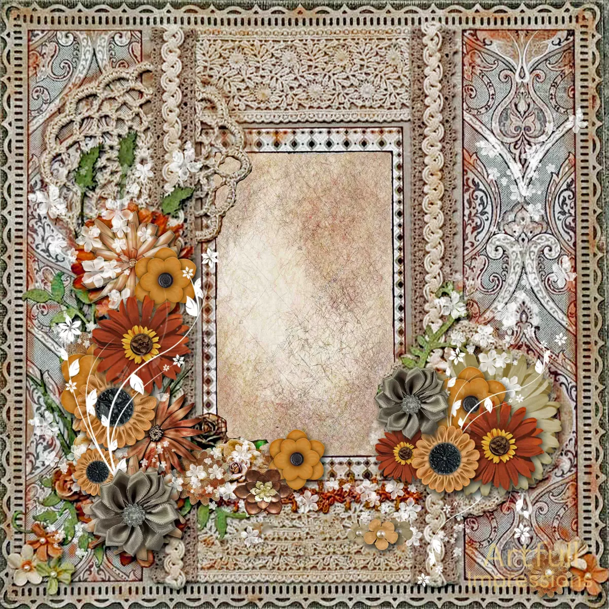 RUSTIC LACE & AUTUMN BLOOMS