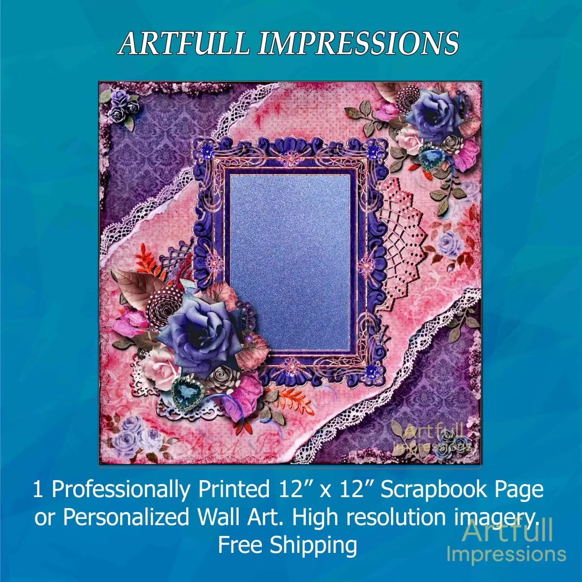 ENCHANTED PINK & PURPLE BLOOM – Elegant Lace & Jewels