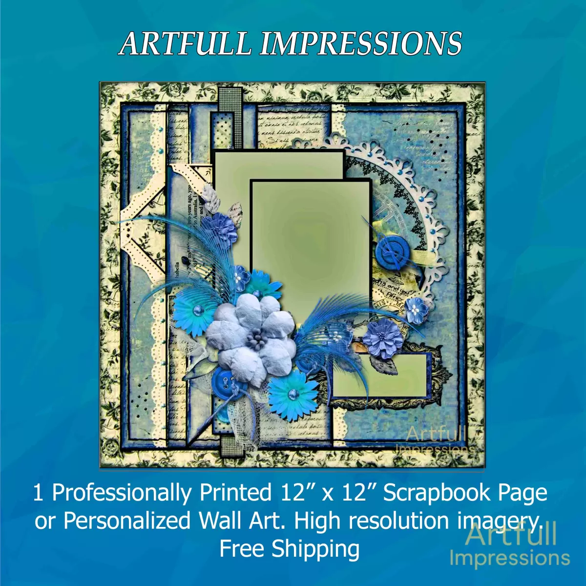 "Blue Notes & Blossoms" – Vintage-Inspired