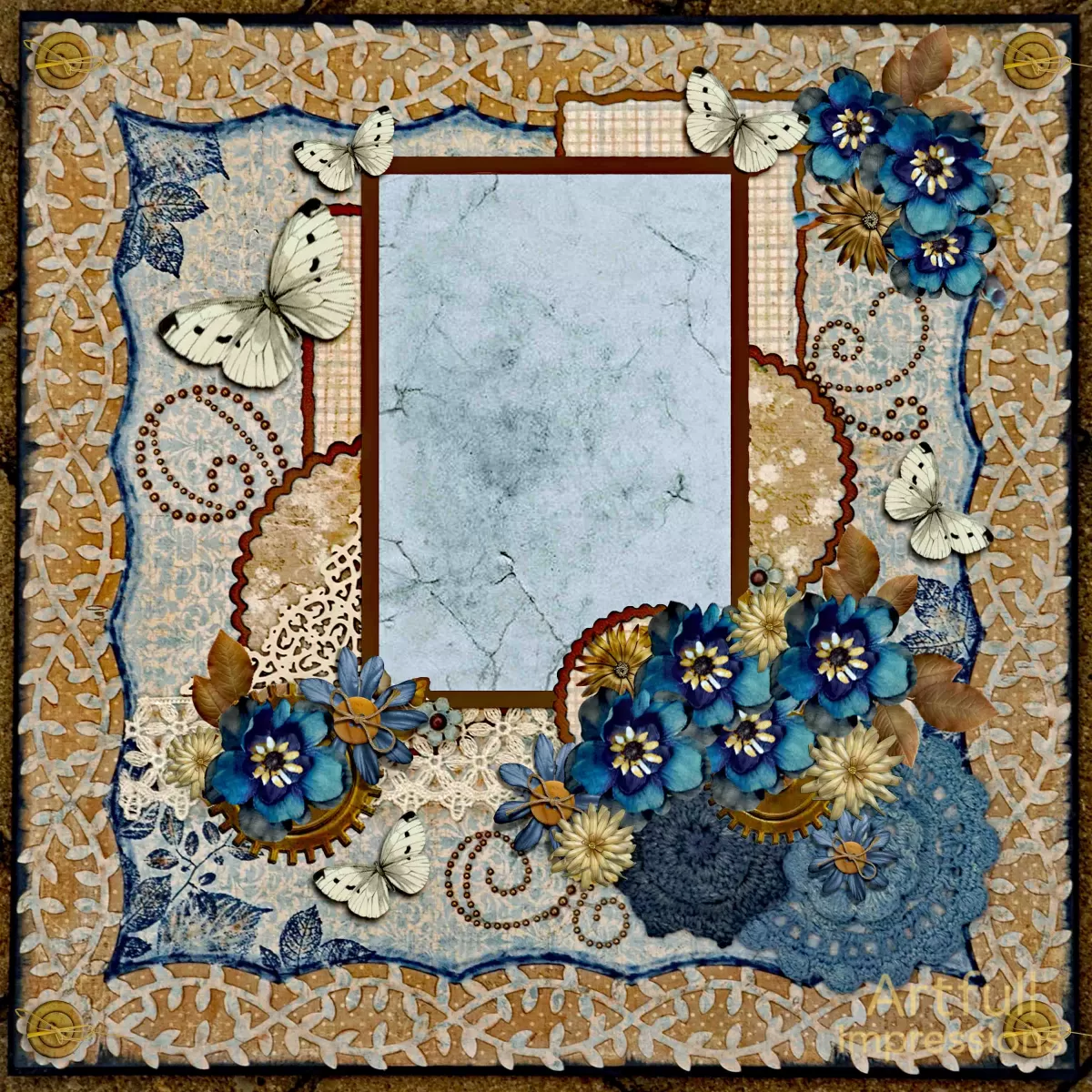 "Blue Lace & Butterflies"