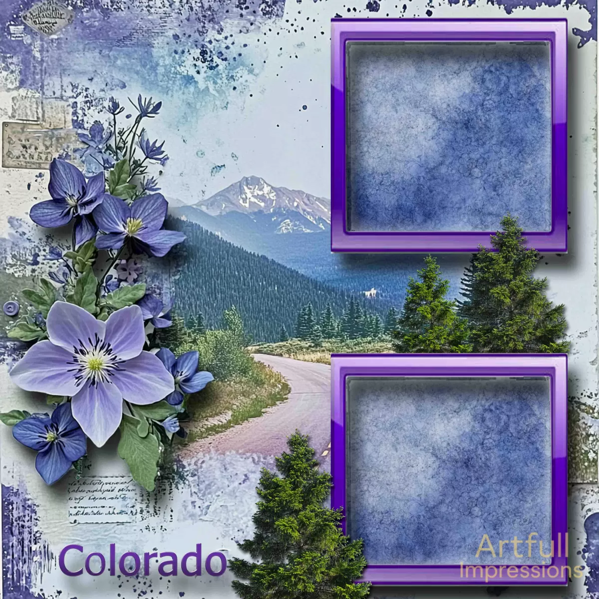 Colorado Beautiful Mountain View in Purple Splendor