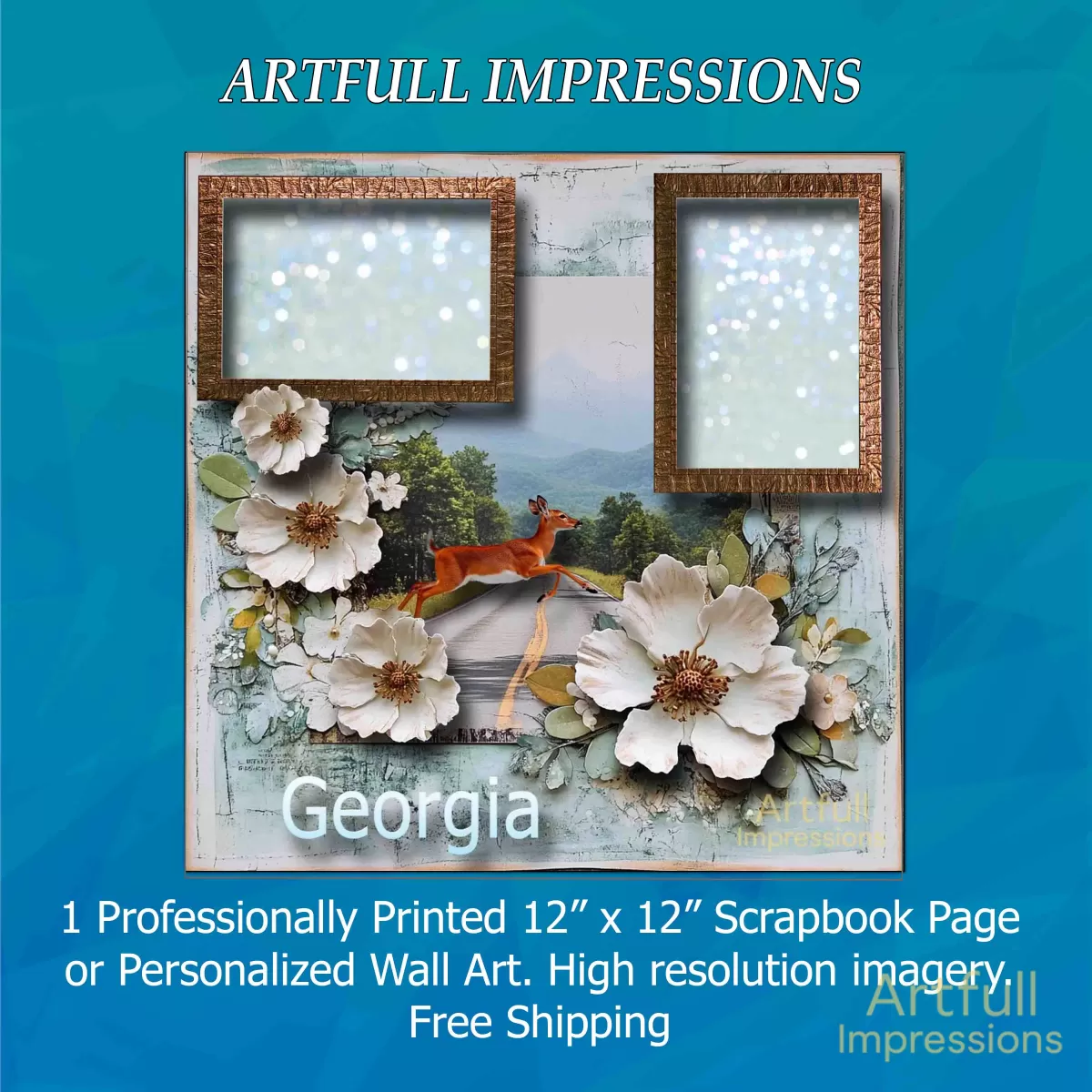 Georgia Scenic Drive–Cherokee Rose Blooms & Deer Crossing Design
