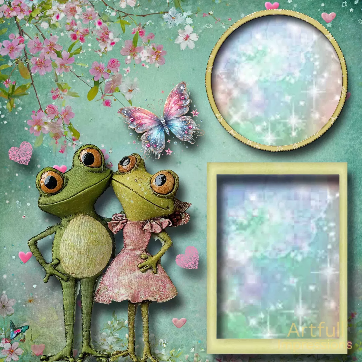 Whimsical Frog Couple – Romantic & Playful Spring Design
