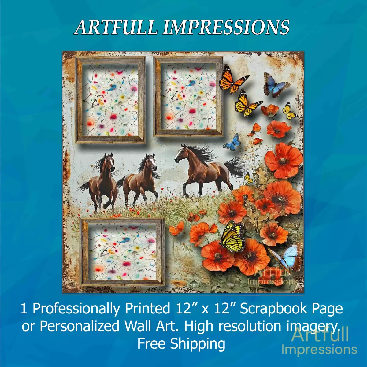 Horses & Poppies– Rustic Western Floral Design
