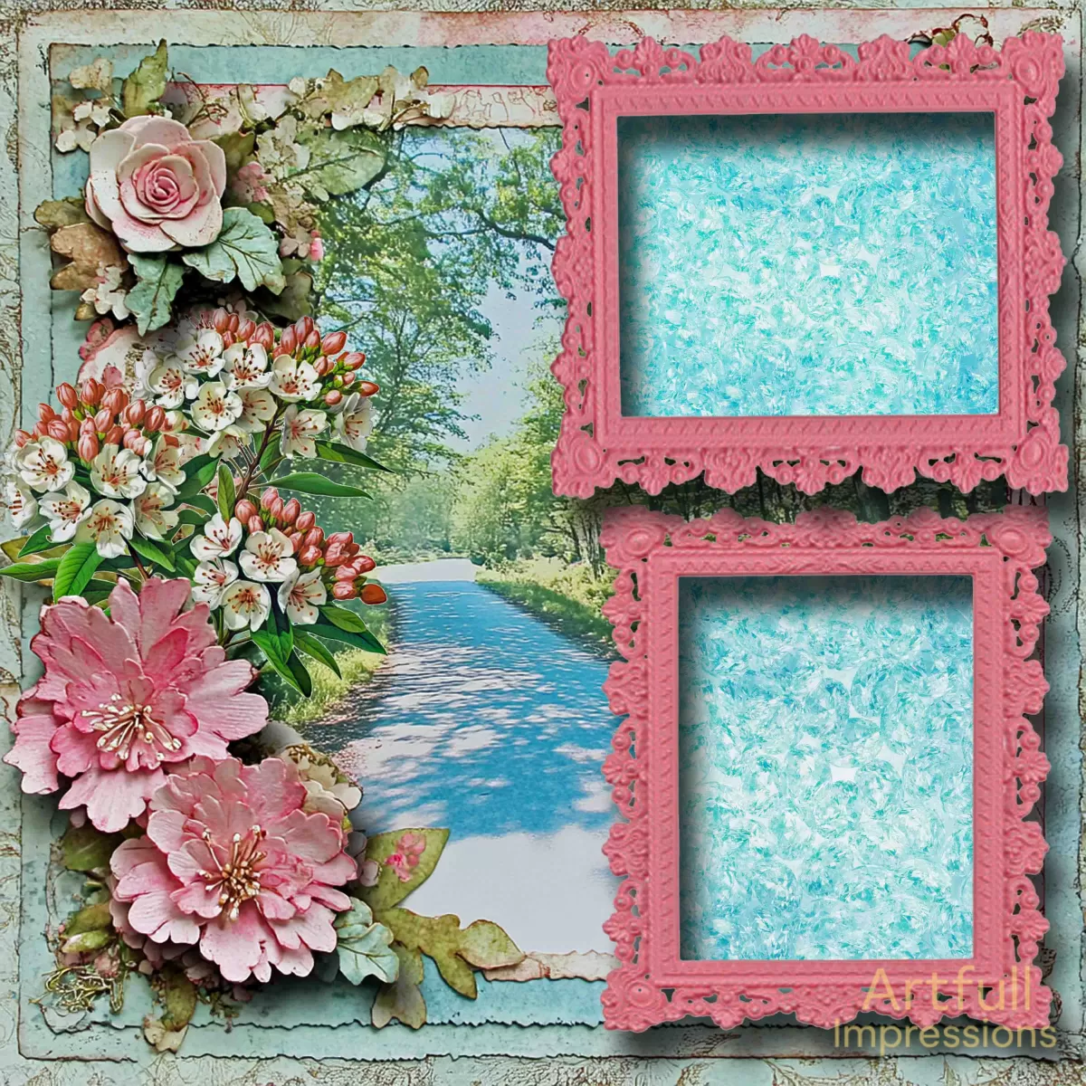 Mountain Laurel Pathway Spring Floral Country Road Theme